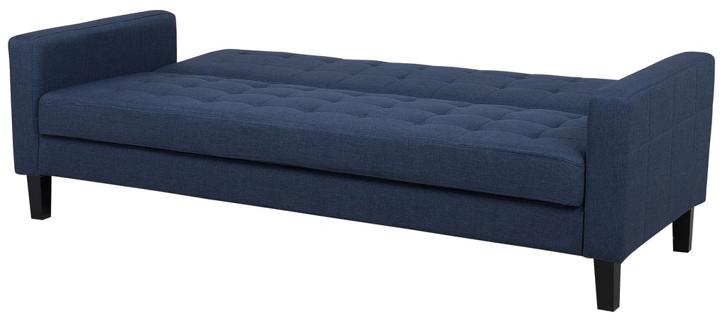 Sofá-cama 3 lugares em tecido azul escuro VEHKOO Beliani