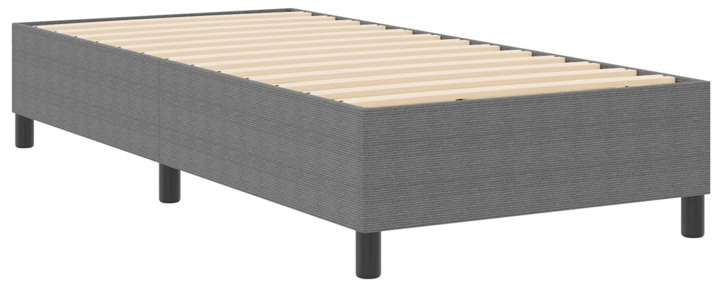 Cama Box Spring Cinza Claro 90x200 cm Tecido Cotelê