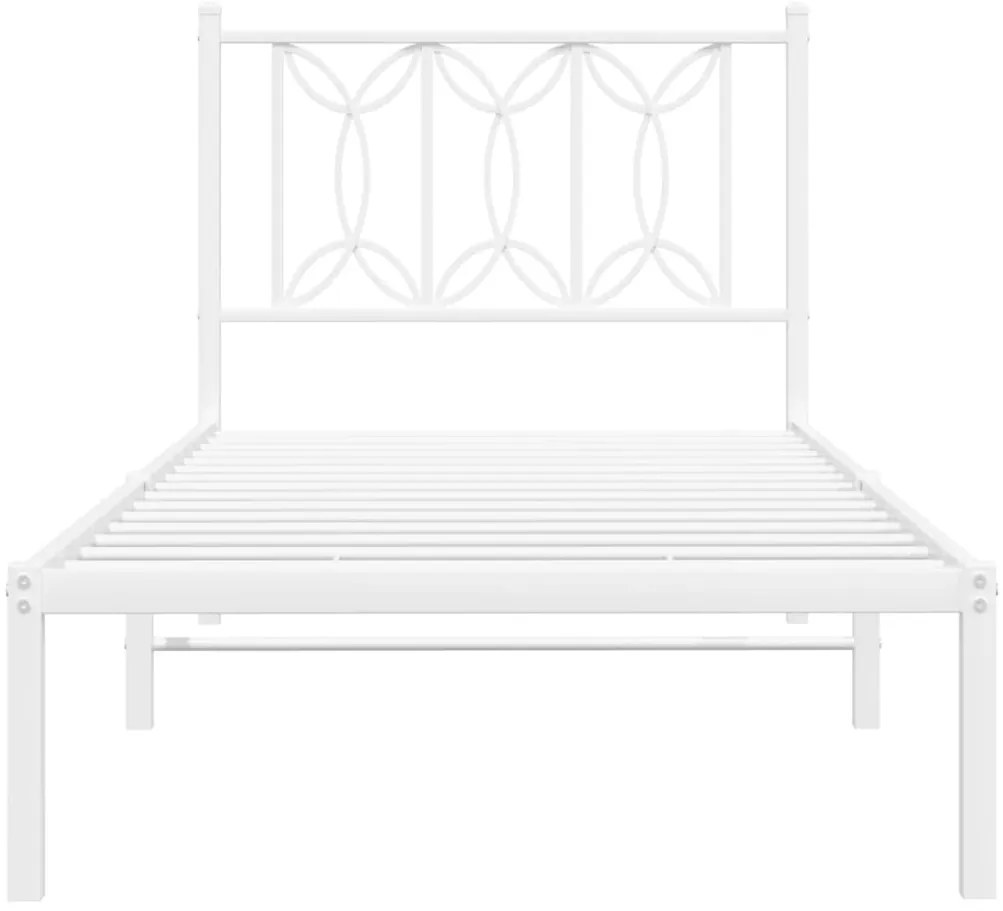 Estrutura de cama com cabeceira 90x190 cm metal branco