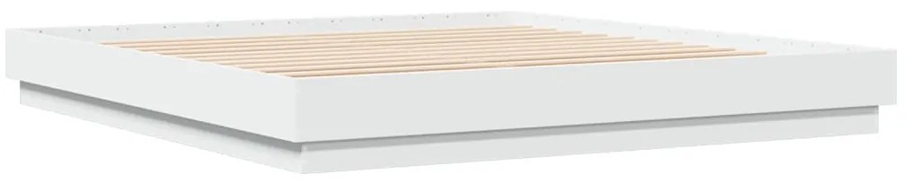 Estrutura de cama com luzes LED 200x200 cm branco