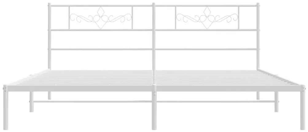 Estrutura de cama com cabeceira 200x200 cm metal branco