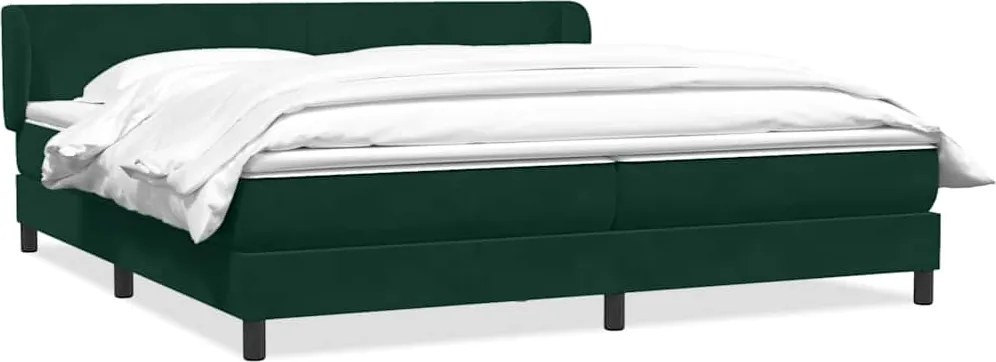 vidaXL Cama com molas colchões 200x210 cm veludo verde-escuro