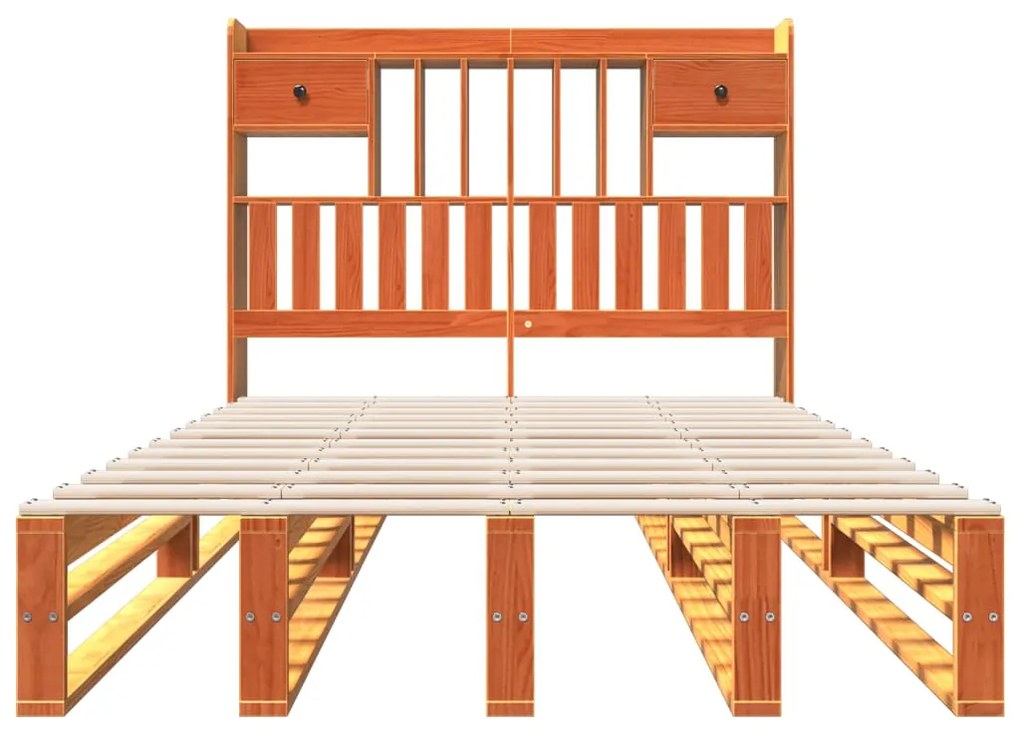 Cama com estante sem colchão 135x190 cm pinho maciço