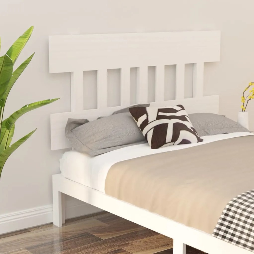 Cabeceira de cama 183,5x3x81 cm pinho maciço branco