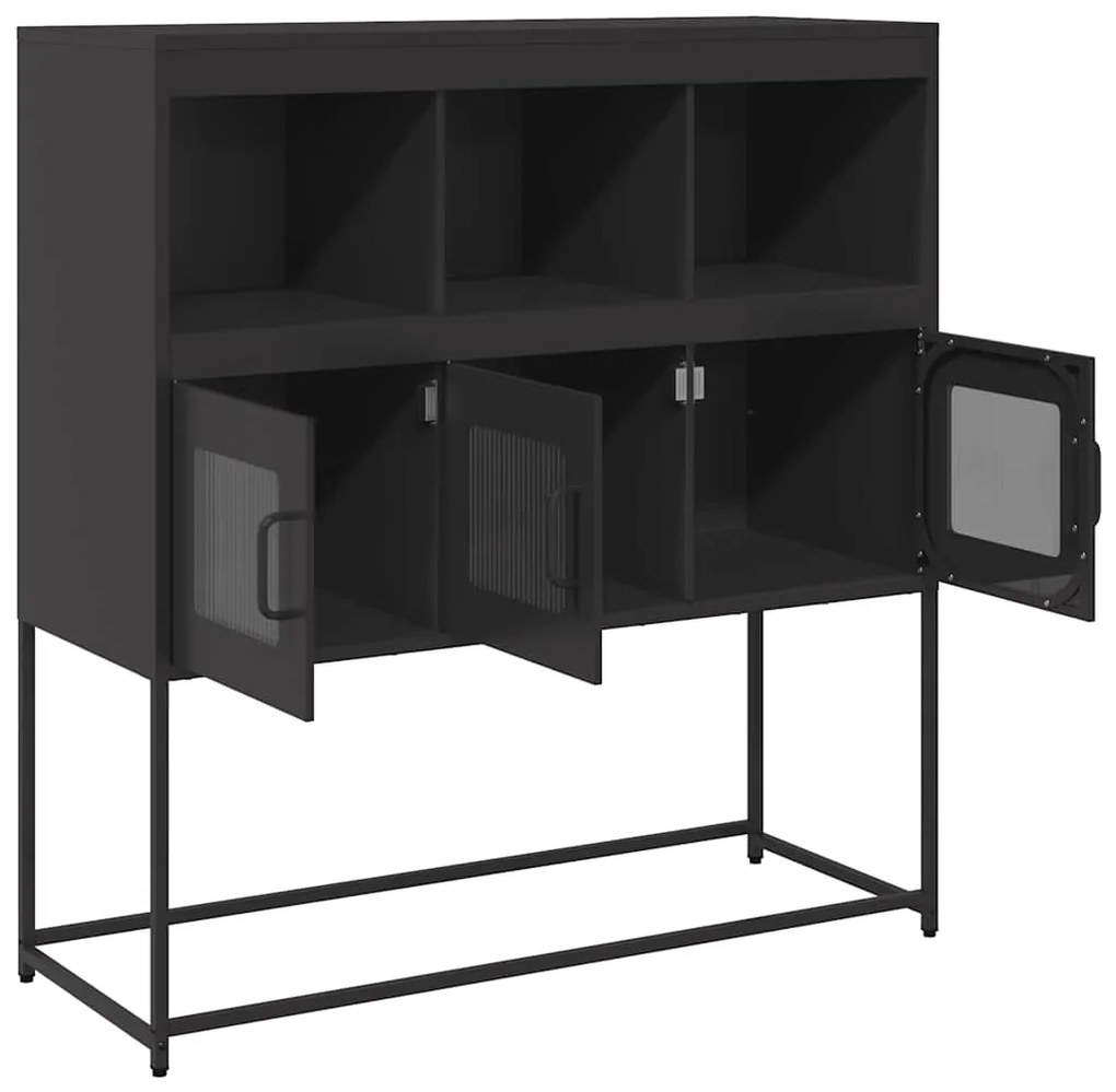 Aparador 100,5x39x107 cm aço laminado a frio preto