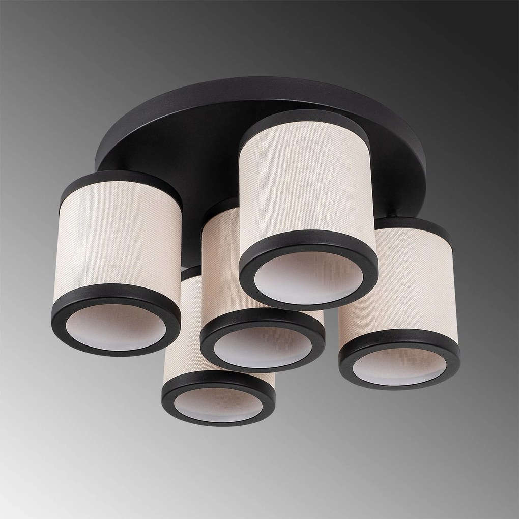 Candeeiro de Teto Way – Preto e Branco – 50 x 50 x 22 cm