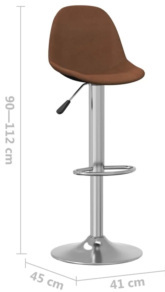 Bancos de bar 2 pcs tecido castanho