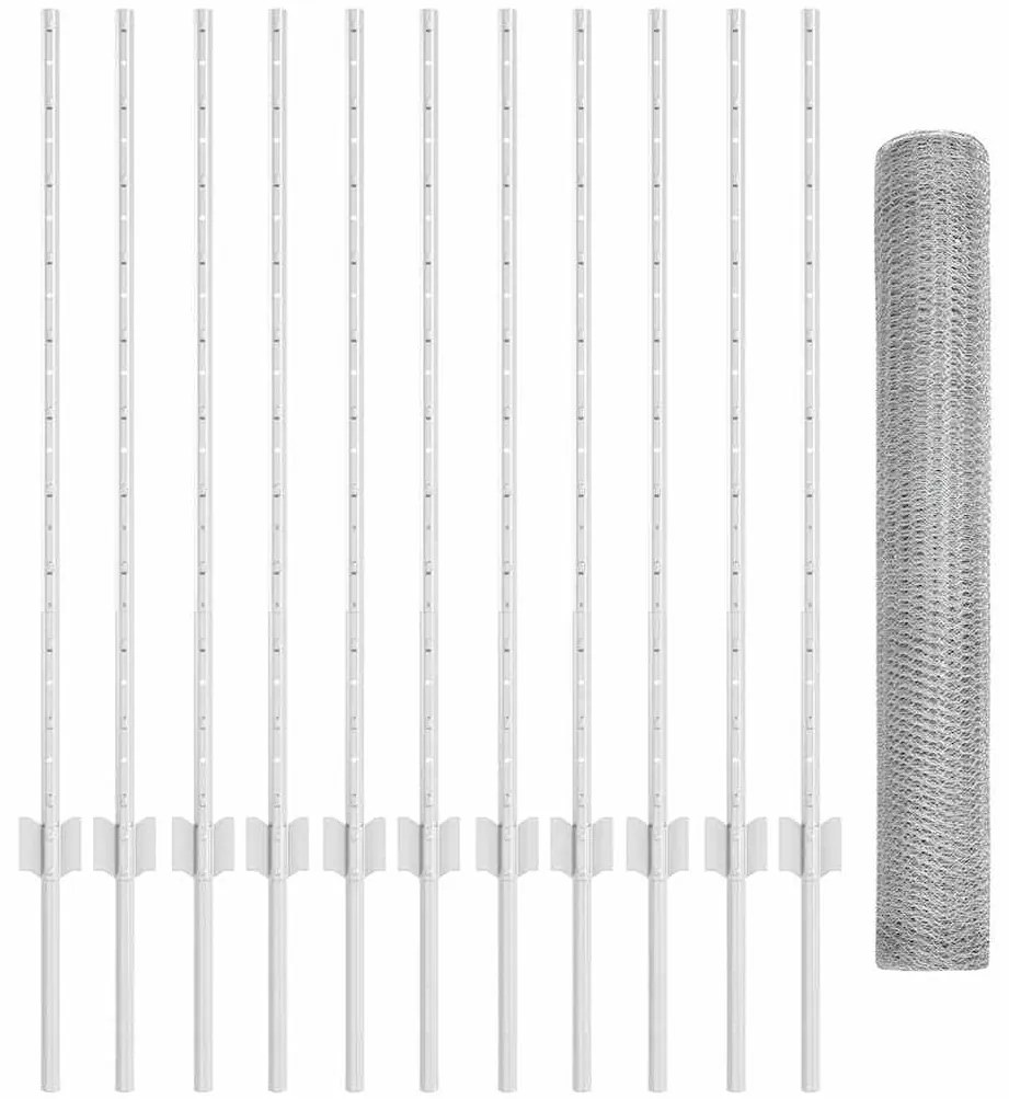 Conjunto de Cerca de Jardim Conjunto de 2 Aço Galvanizado
