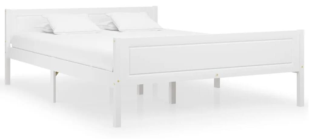 322107 vidaXL Estrutura de cama em pinho maciço 160x200 cm branco