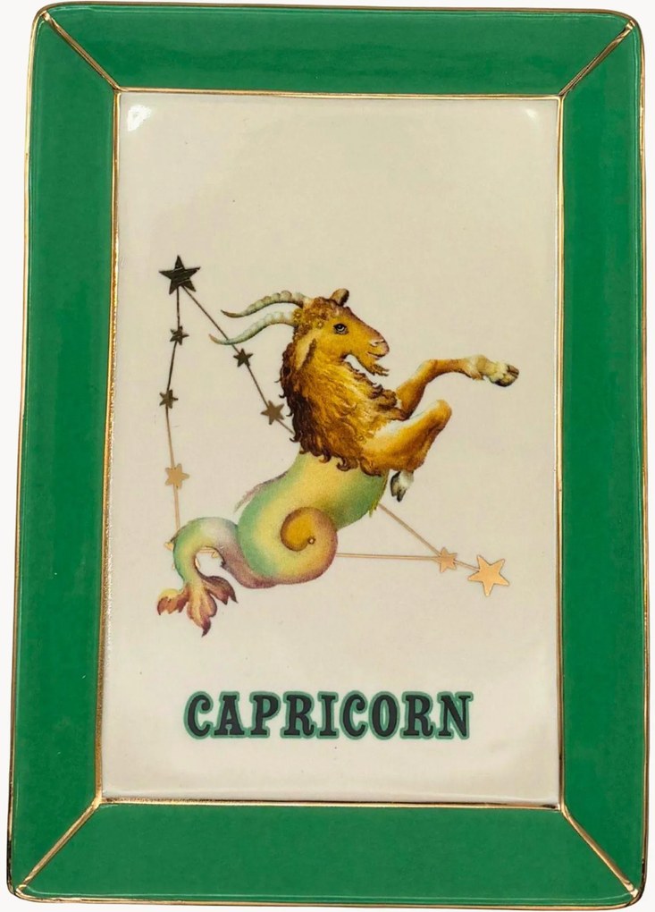 Bandeja decorativa em porcelana fine bone china Capricorn