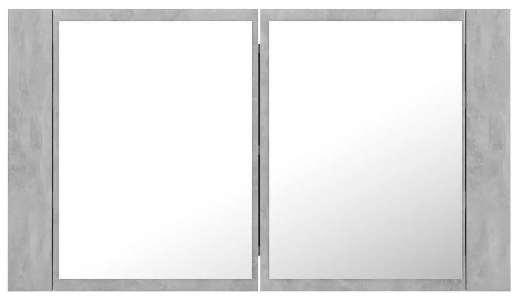 Armário espelhado casa de banho LED acrílico cinza cimento