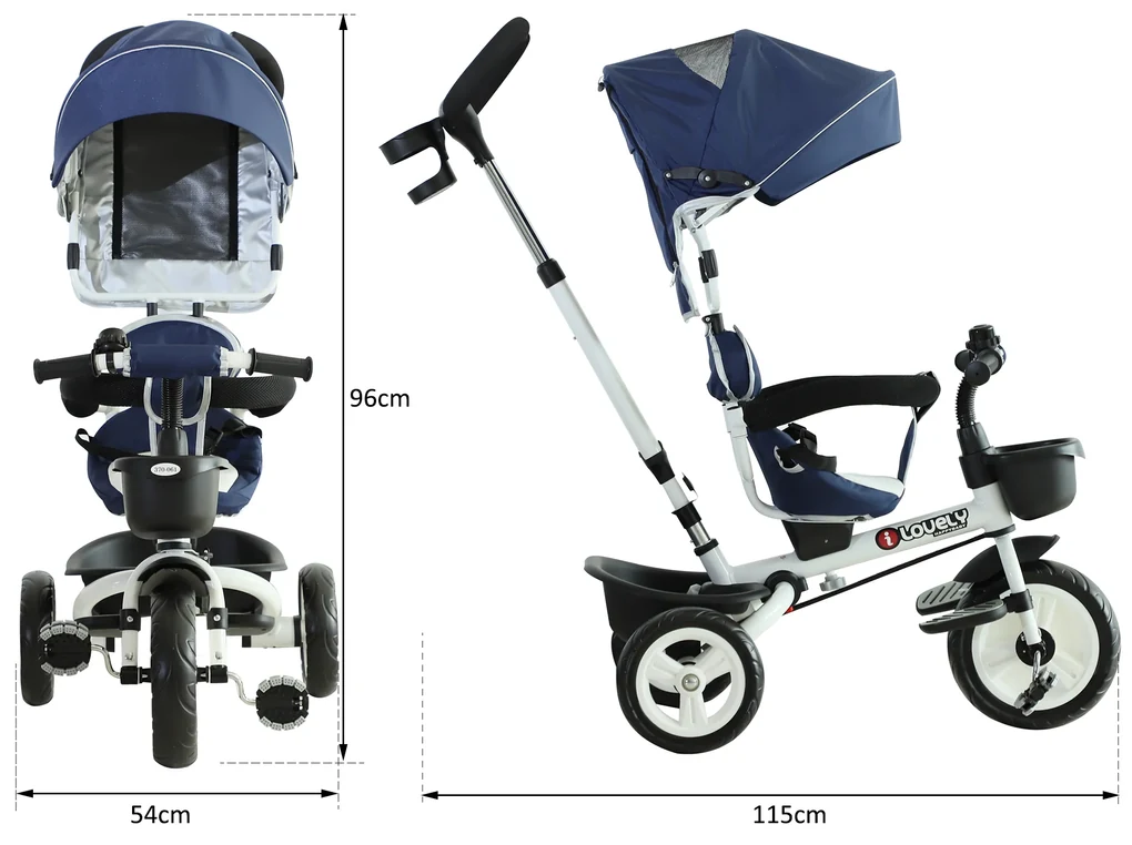 Moto infantil - HOMCOM Triciclo para Bebé, Moto infantil +18 meses