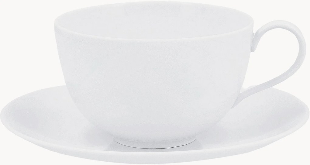 Chávena de pequeno-almoço de porcelana artesanal com pires Urbino