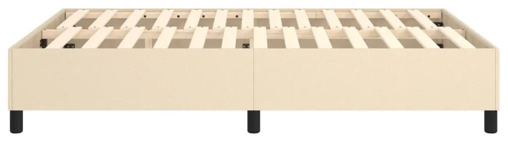 Estrutura de cama sem colchão 140x200 cm tecido cor creme