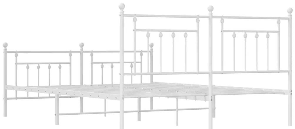Estrutura de cama com cabeceira e pés 160x200 cm metal branco