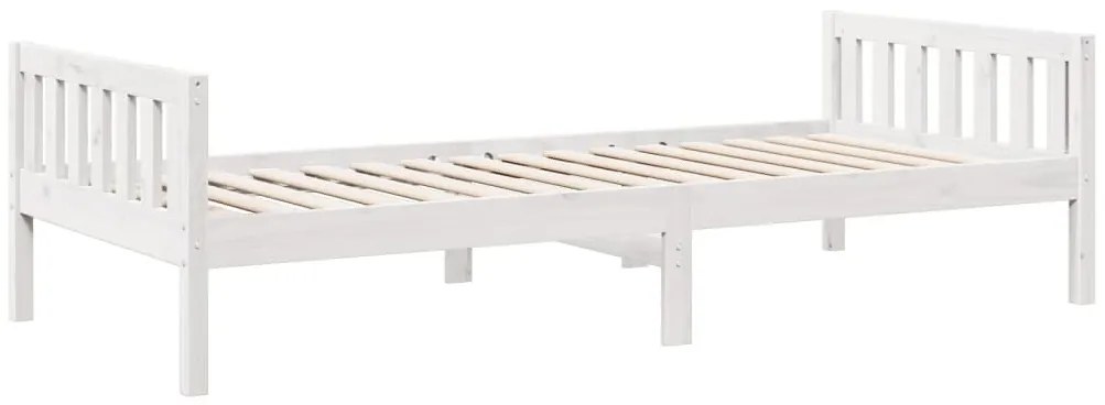 Cama de criança sem colchão 80x200 cm pinho maciço branco