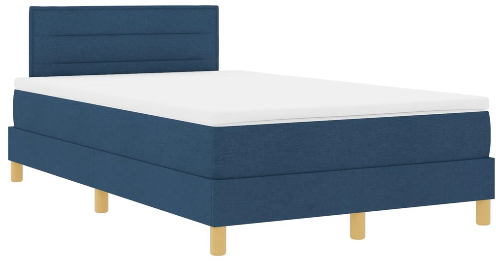 Cama Box Spring com Colchão Azul 120x200 cm Tecido