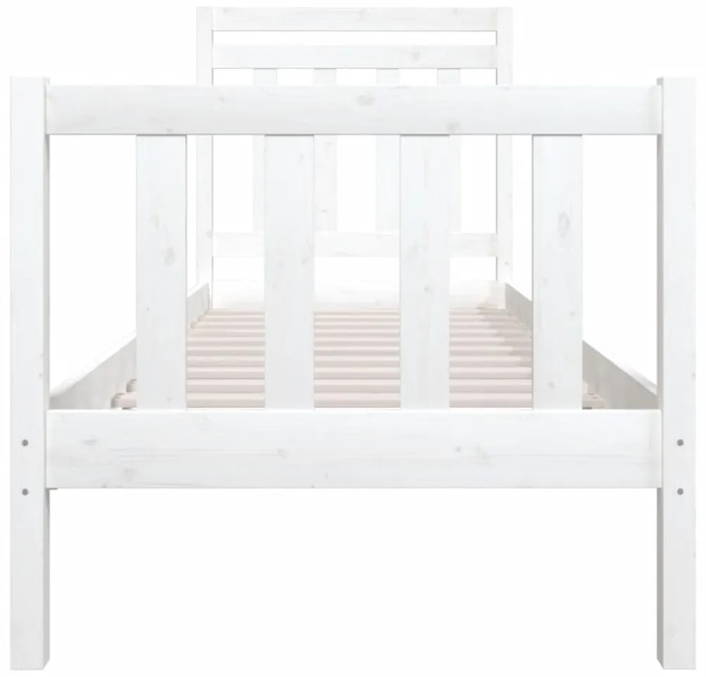 Estrutura cama pequena solteiro 75x190 cm madeira maciça branco