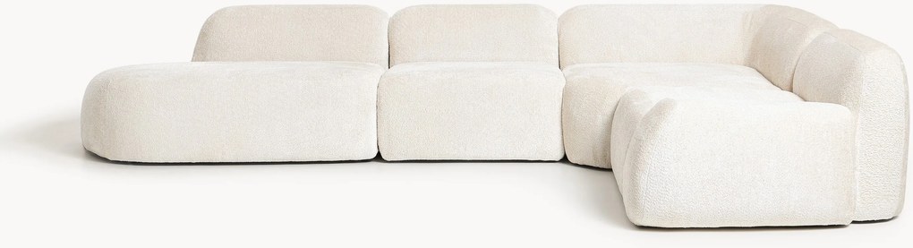 Sofá de canto modular XL em teddy-bouclé Wolke (4 lugares)