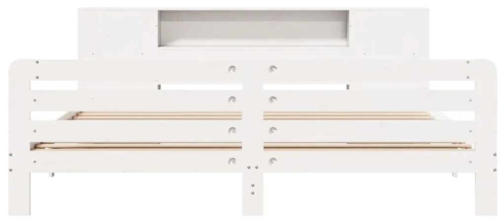 Cama sem colchão 200x200 cm madeira de pinho maciça branco