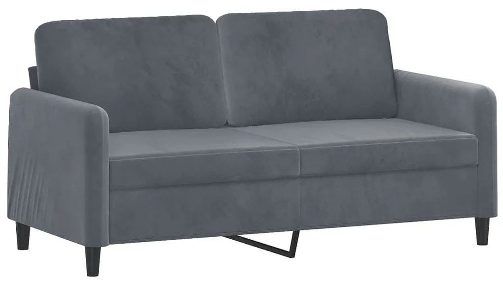 3 pcs conjunto de sofás veludo cinzento-escuro