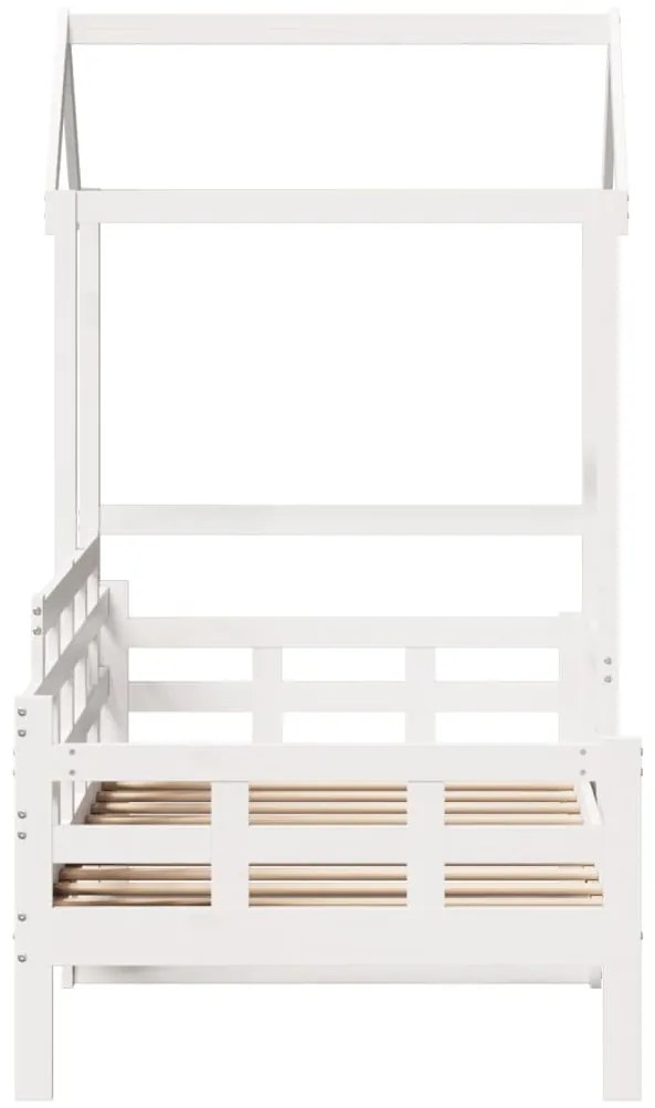 Sofá-cama c/ telhado 90x190 cm madeira de pinho maciça branco
