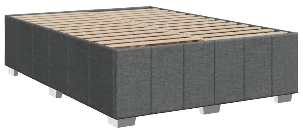 Cama com molas/colchão 160x200 cm tecido cinzento-escuro