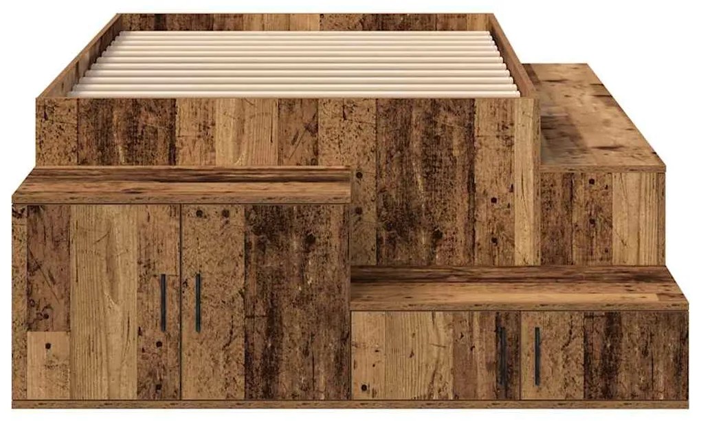 Cama de Armazenamento Madeira Velha 80x200 cm