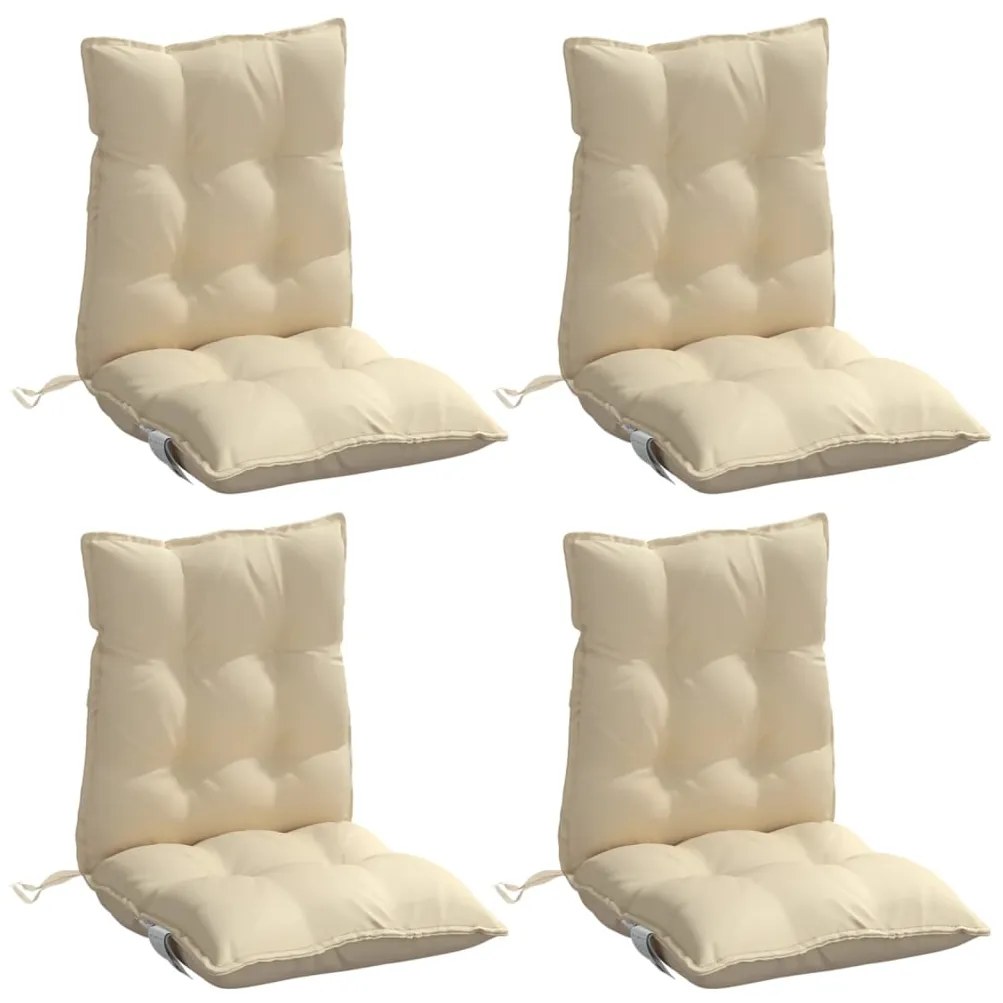 Almofadões cadeira encosto baixo 4 pcs tecido oxford bege