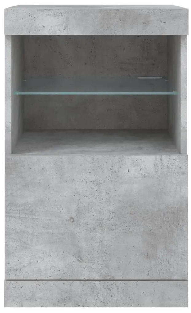 Aparador com luzes LED 41x37x67 cm cinzento cimento