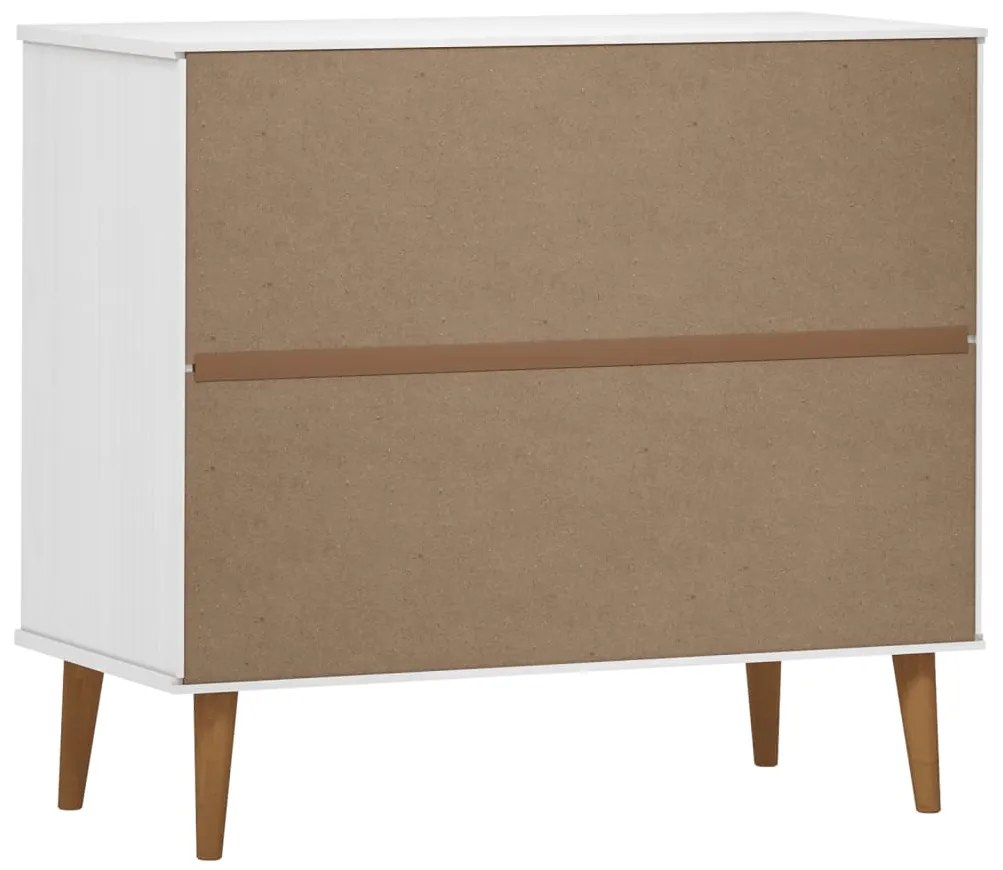 Armário Alto Eva em Pinho Maciço - Branco - Design Escandinavo