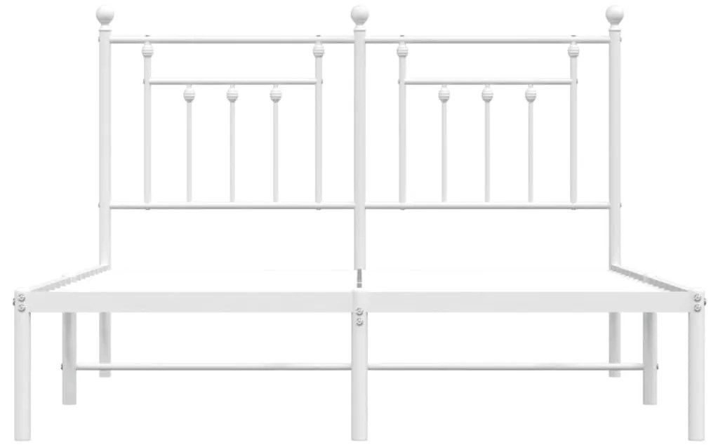 Estrutura de cama com cabeceira 140x190 cm metal branco
