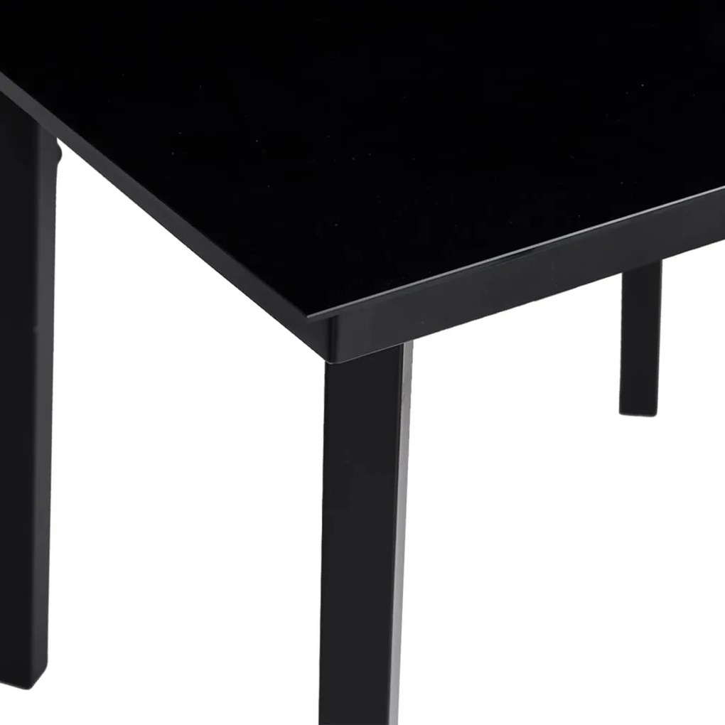7 pcs conjunto de jantar p/ jardim c/ almofadões vime PE preto