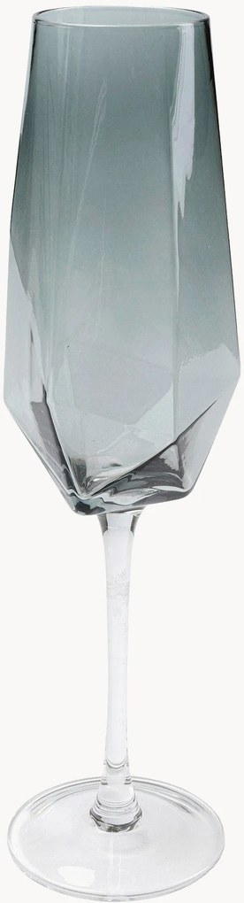 Copos de champanhe artesanais Diamond, conjunto de 6