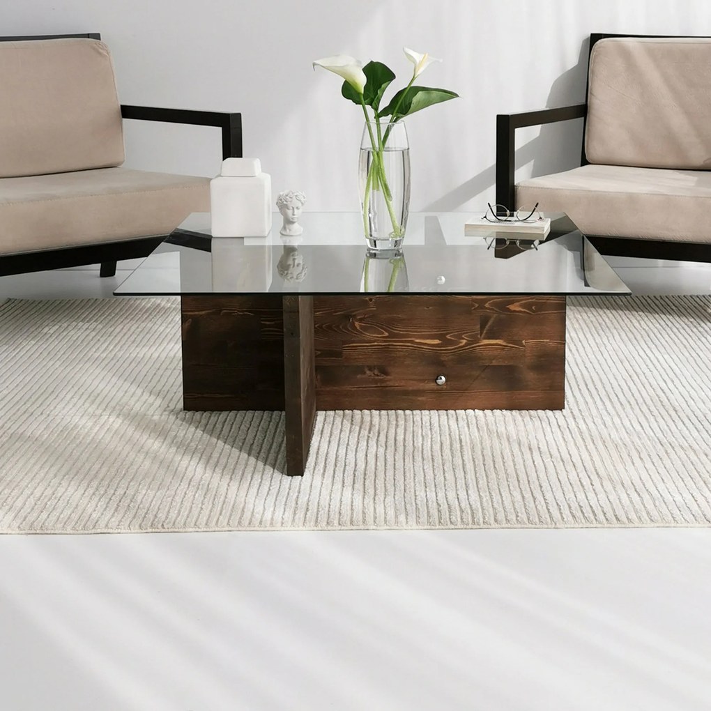 Mesa de Café Glory – Nogueira – 90x35x90 cm