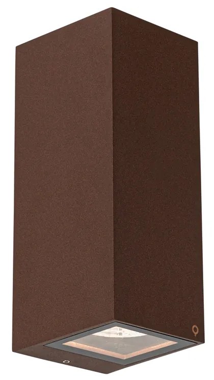 Candeeiro de parede industrial castanho ferrugem 2 luzes AR70 IP54 - Baleno Industrial