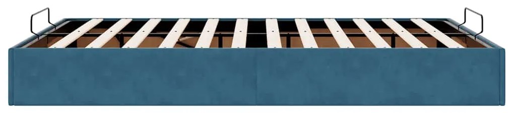 Estrutura de cama otomana sem colchão 140x190 cm azul escuro