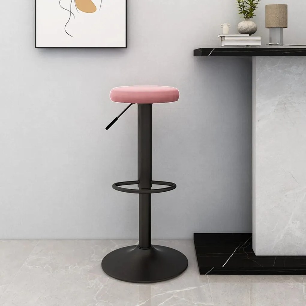 vidaXL Banco de bar veludo rosa