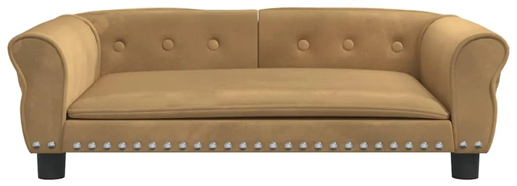 Cama para cães 95x55x30 cm veludo castanho
