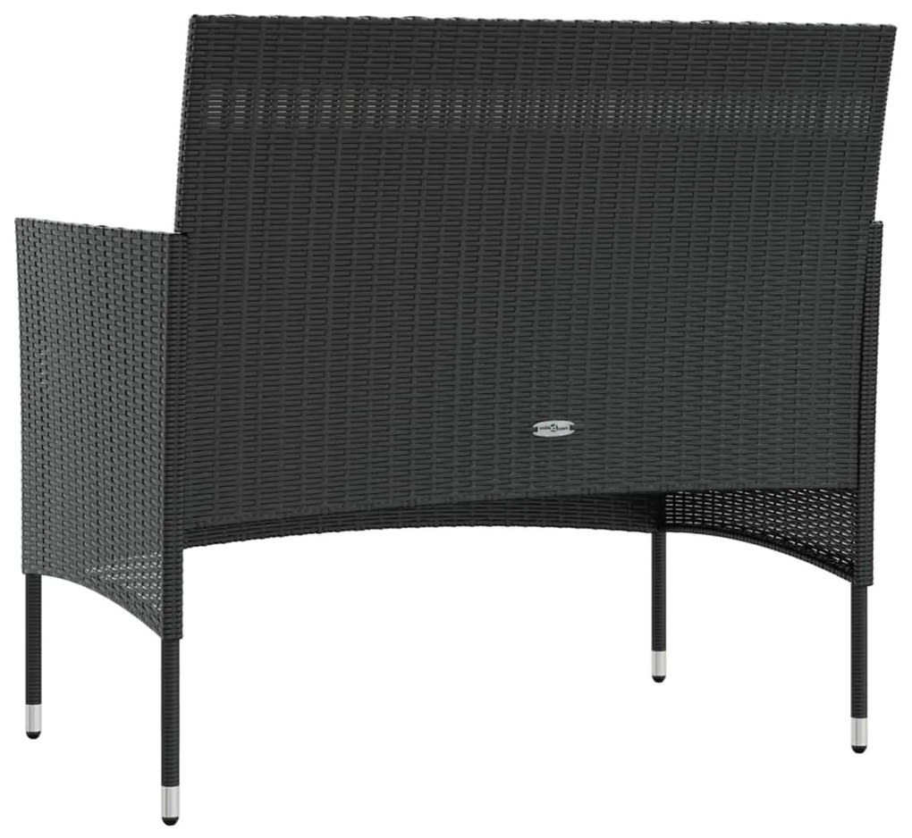 16 pcs conjunto lounge de jardim c/ almofadões vime PE preto