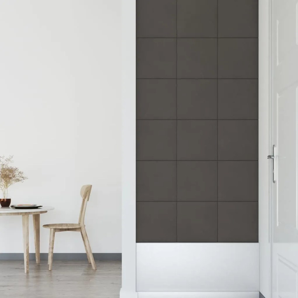 Painel de parede 12 pcs 30x30 cm veludo 1,08 m² cinza-escuro