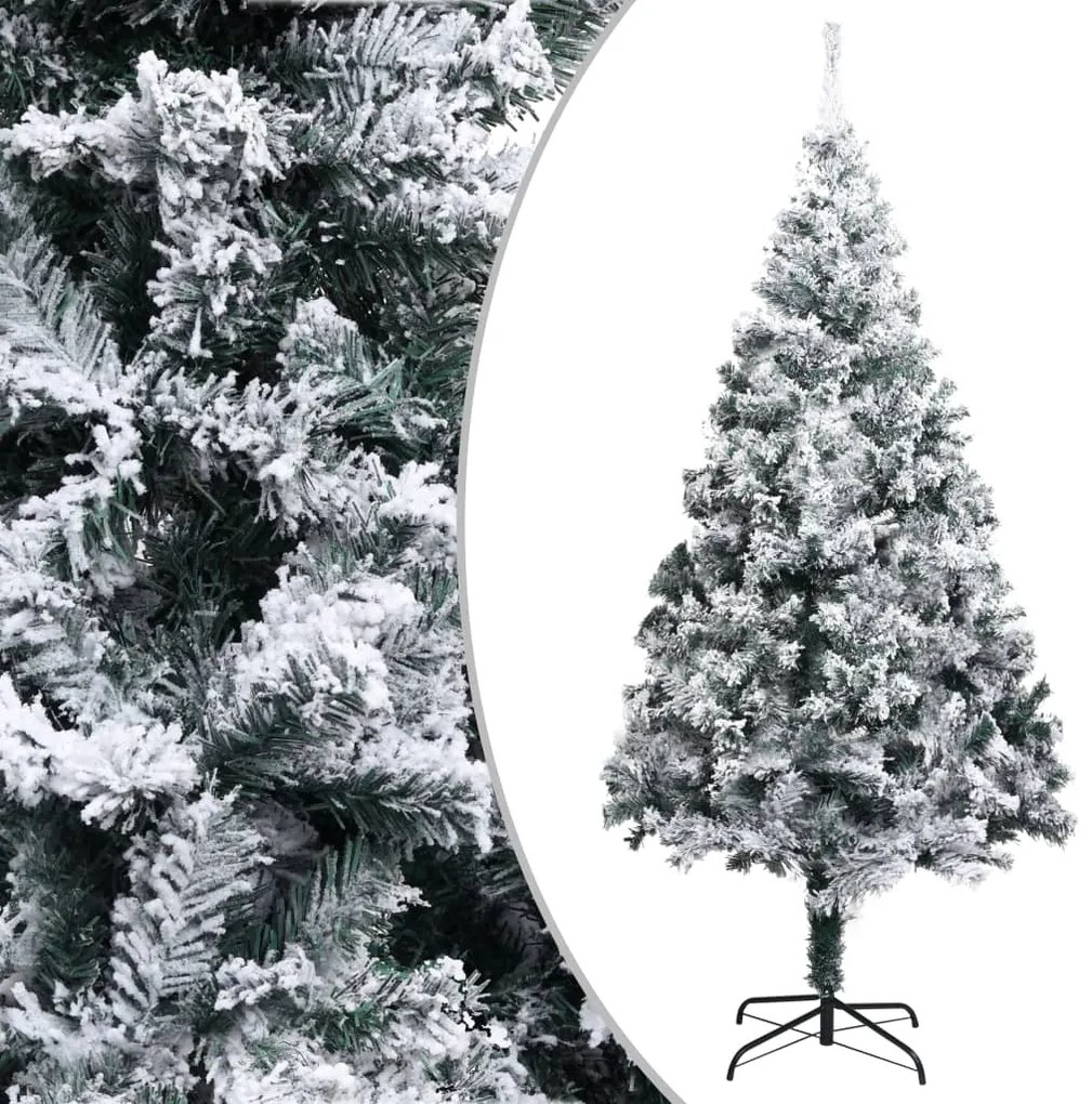 Árvore de Natal artificial c/ flocos de neve 240 cm PVC verde