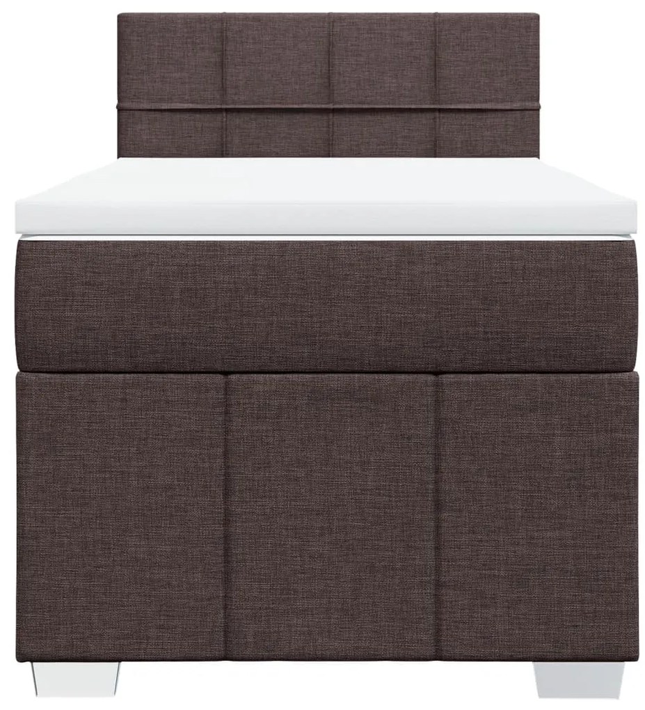 Cama com molas/colchão 90x190 cm tecido castanho-escuro