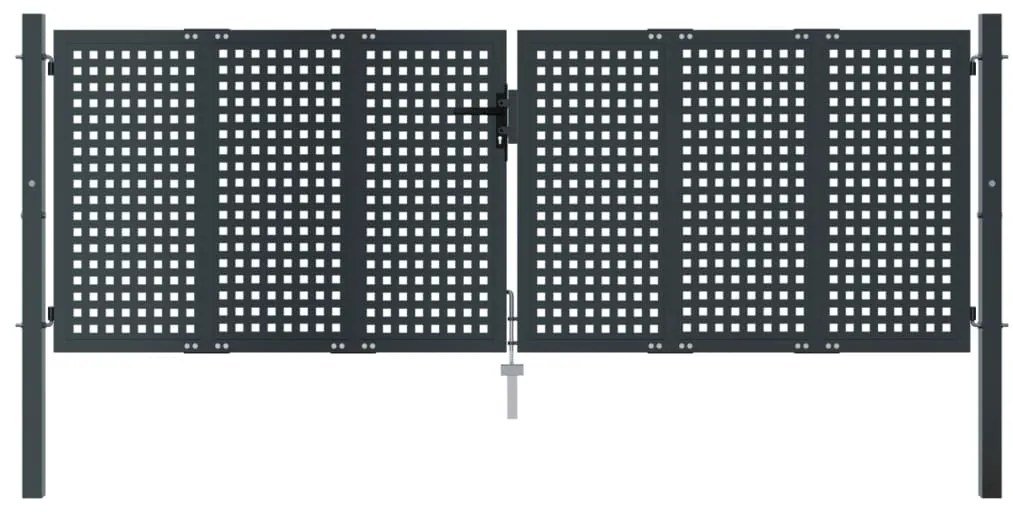 Portão de jardim 300x125 cm aço antracite