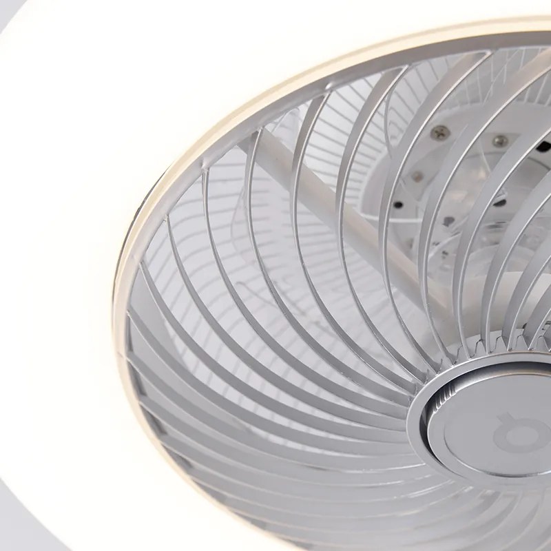 Ventilador de teto prateado incl. LED com controle remoto - Clima Design