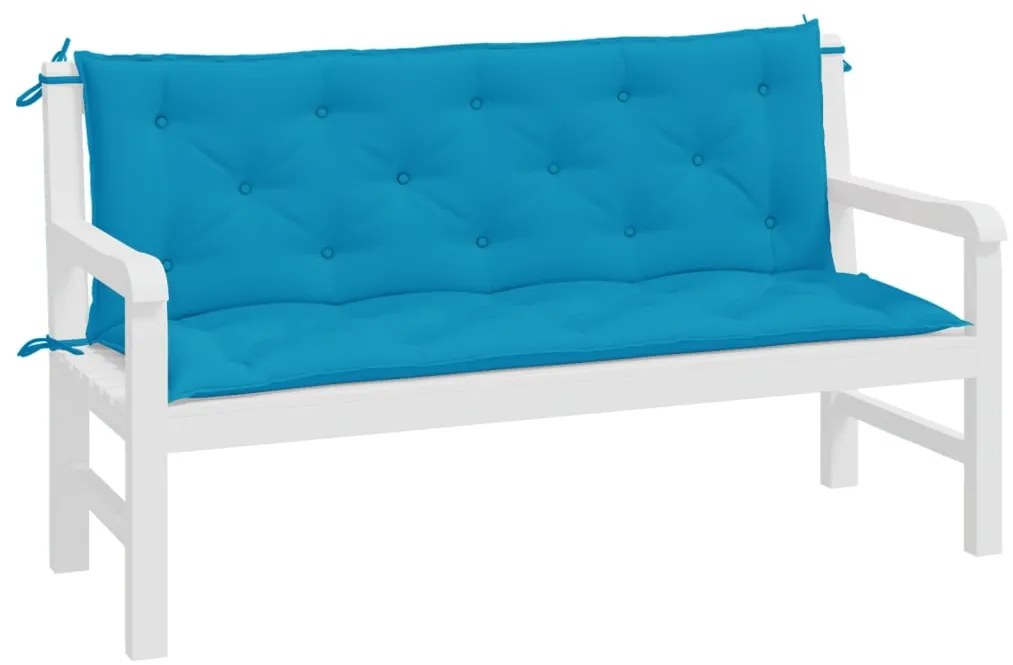 Almofadões banco jardim 2 pcs tecido oxford azul-claro
