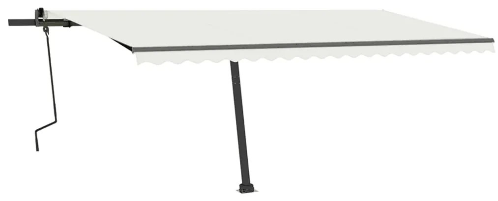 Toldo retrátil manual com LED 500x350 cm cor creme