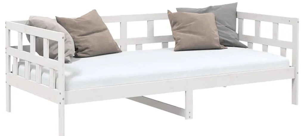 Sofá-cama 80x200 cm madeira de pinho maciça branco