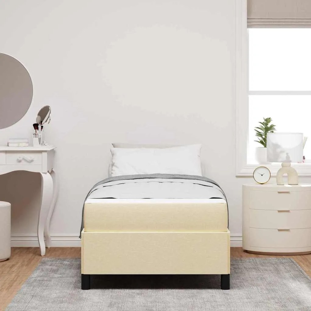 Cama Box Taupe, Preto 90 x 190 cm Tecido, Madeira de Engenharia