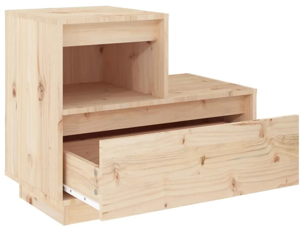 Mesa de cabeceira 60x34x51 cm madeira de pinho maciça